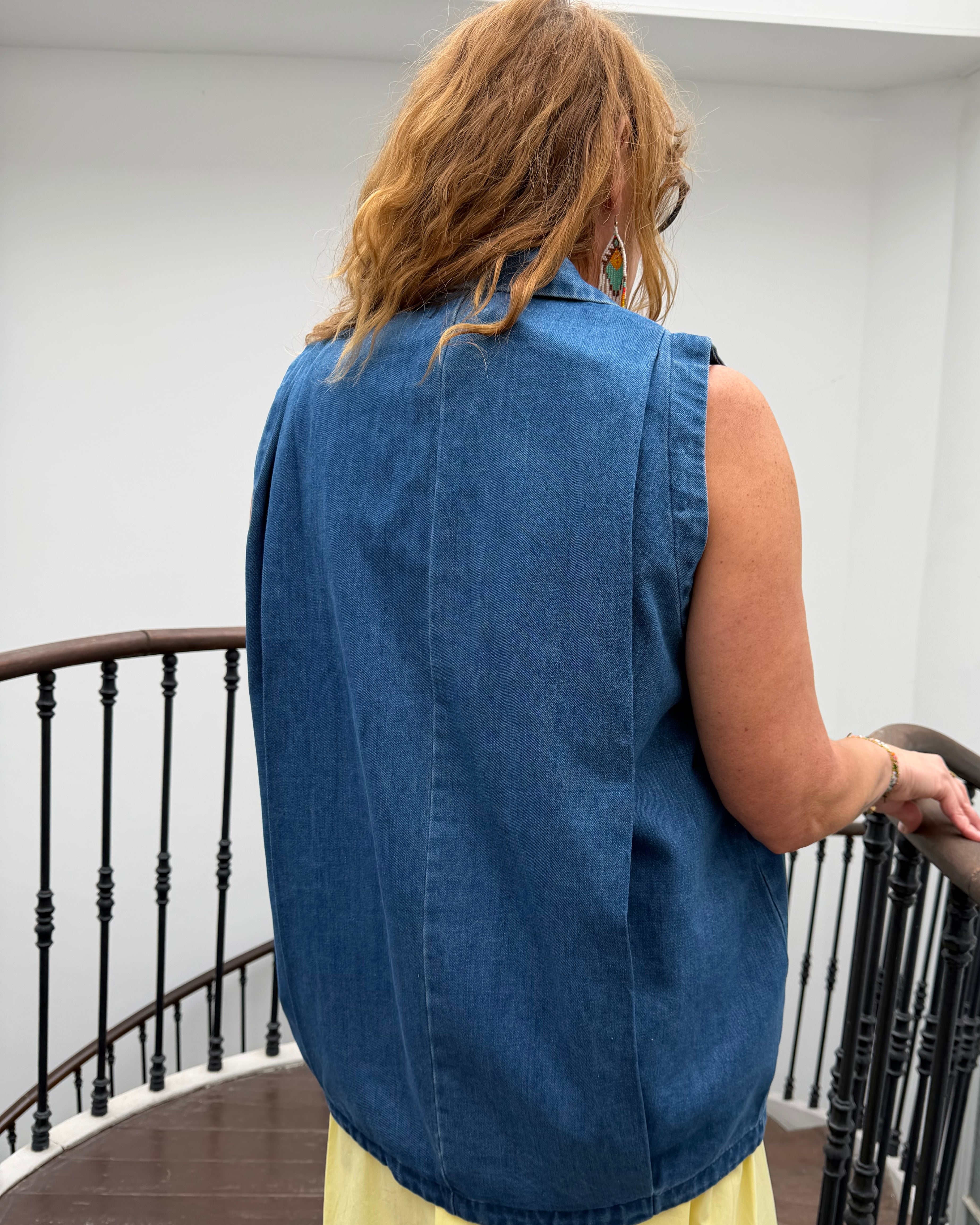 Blazer sans manche en jean