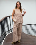Ensemble à carreaux beige