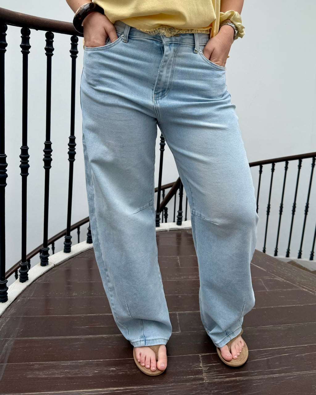 Jean balloon fit bleu