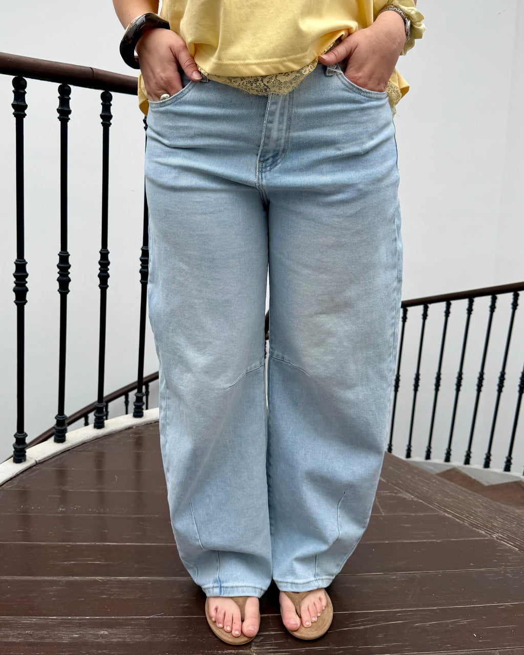 Jean balloon fit bleu