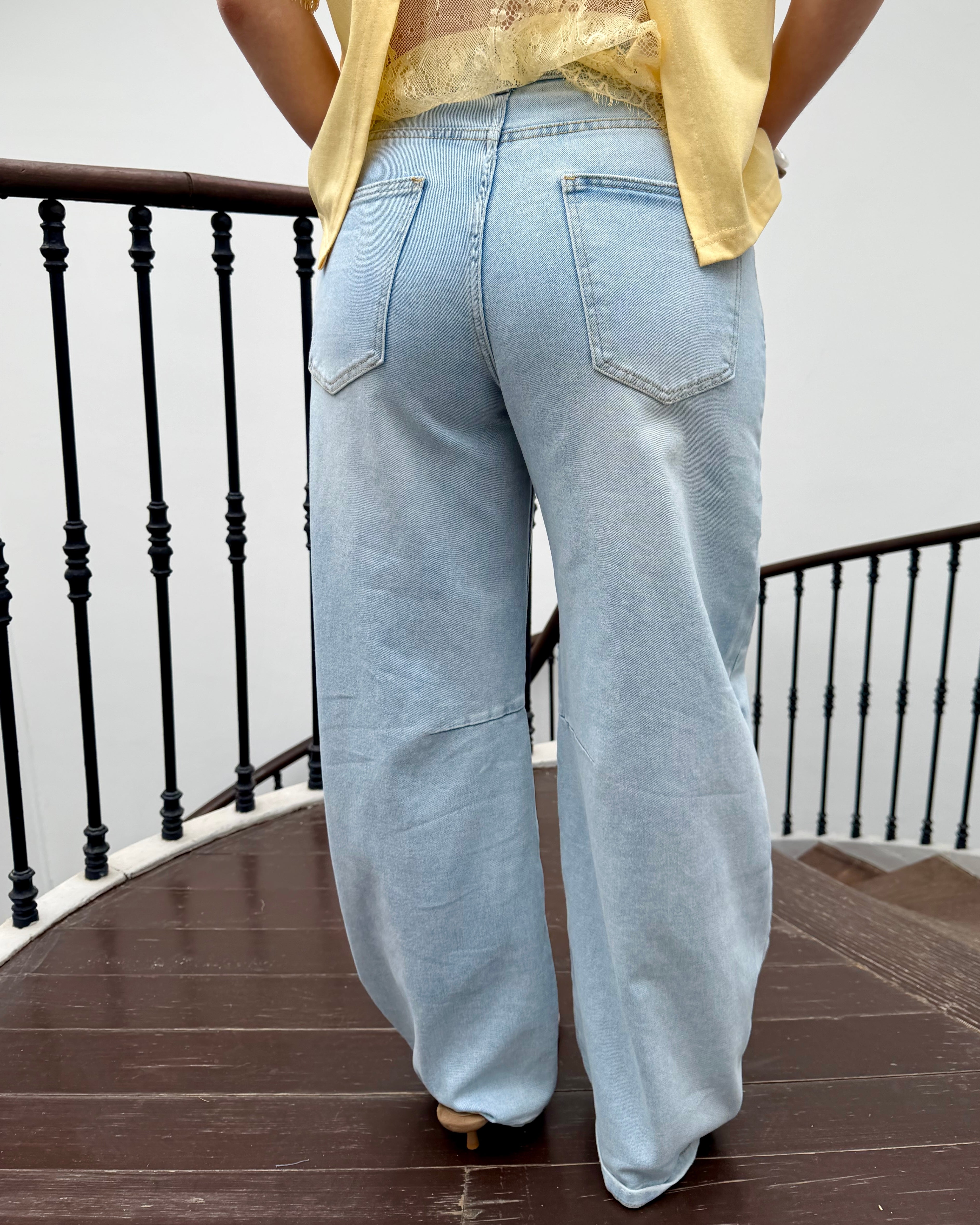 Jean balloon fit bleu