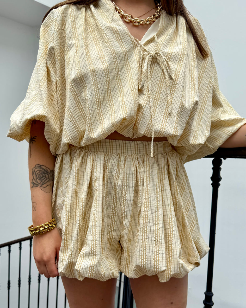 Ensemble jupe short jaune