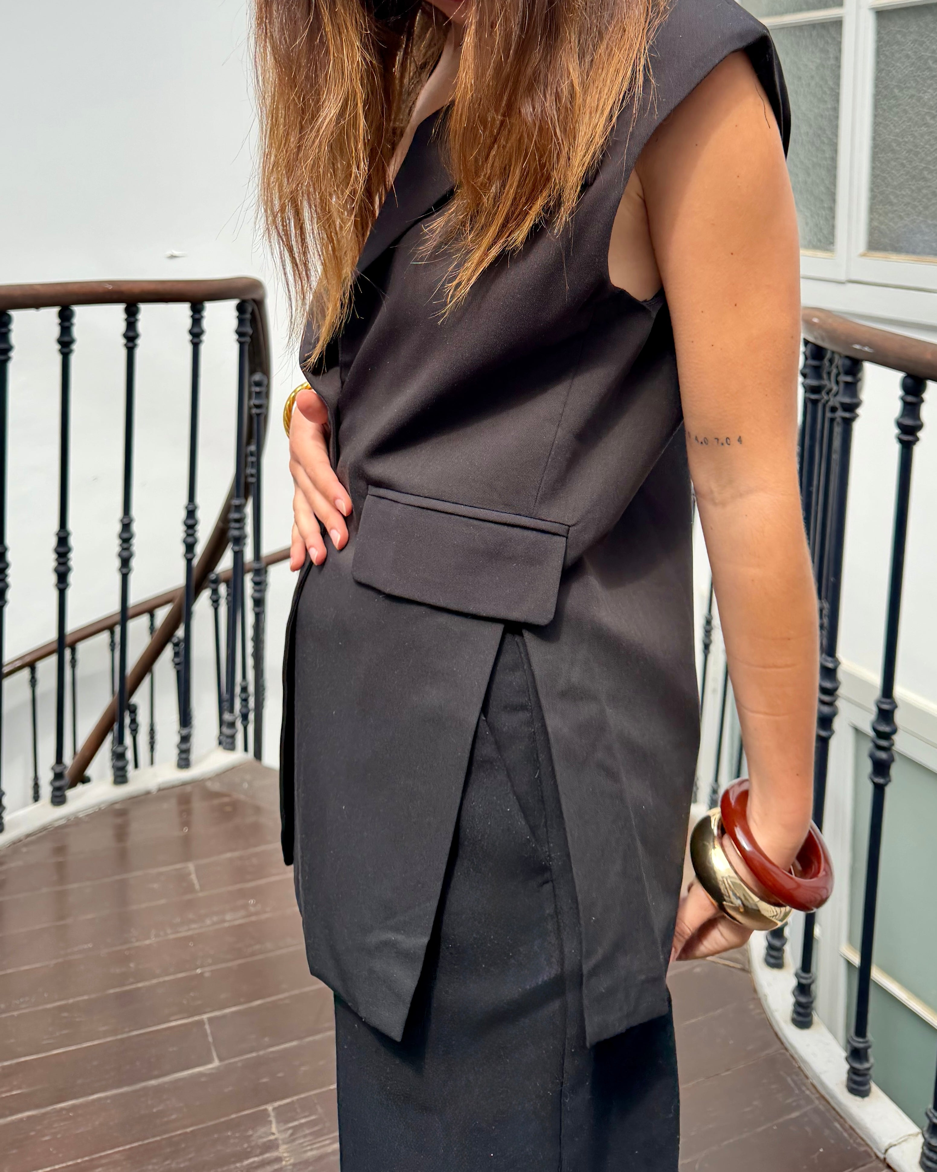 Blazer sans manche noir