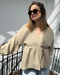 Blouse cache coeur beige