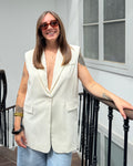 Blazer sans manche écru