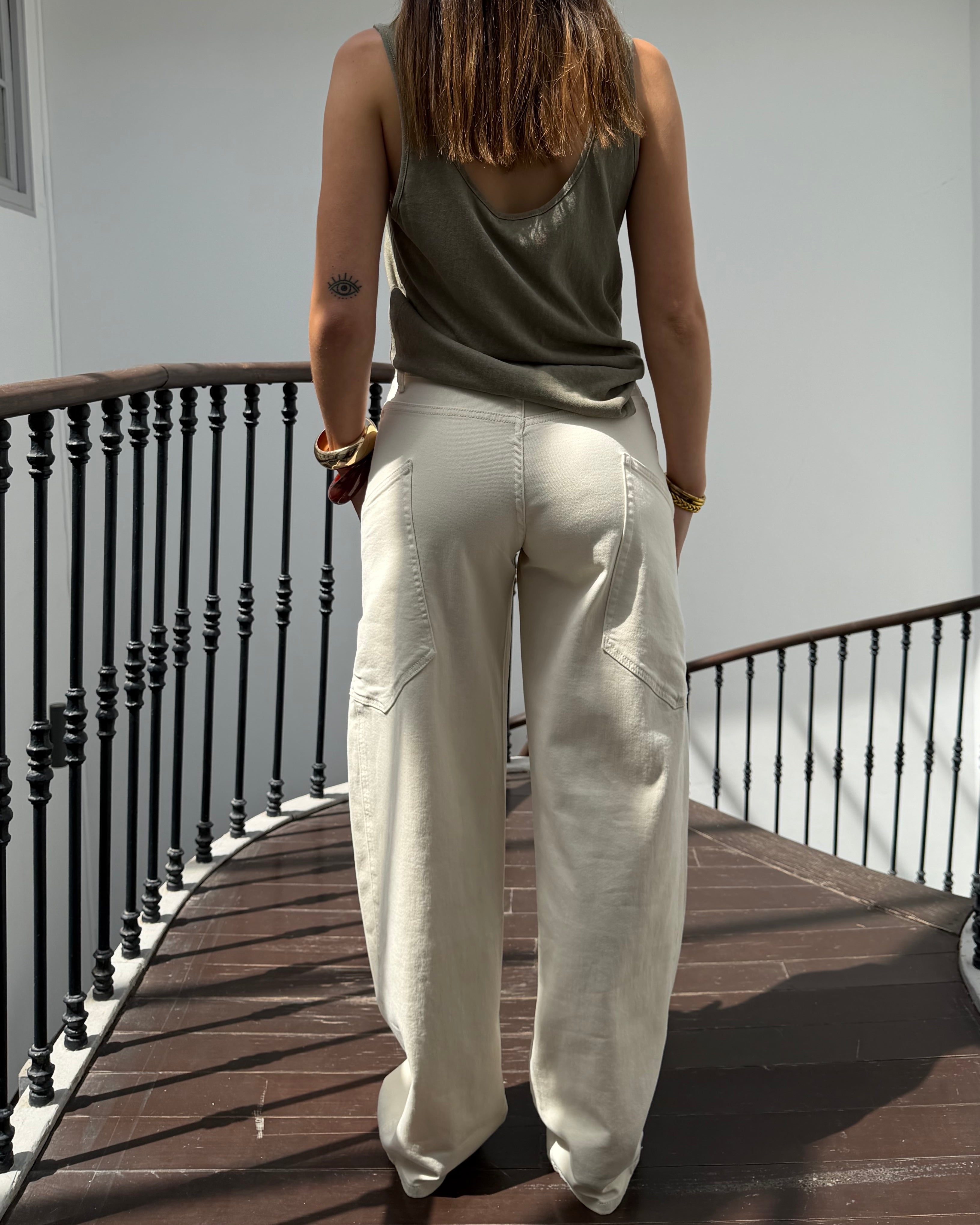 Jean balloon fit blanc
